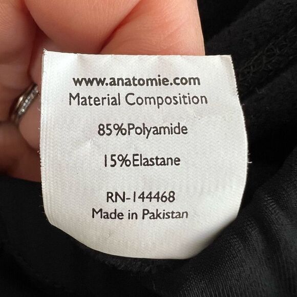 Anatomie Womens Small Dark Black Fleece Lined Ankle Pants Trousers Snap Closure - Picture 7 of 8